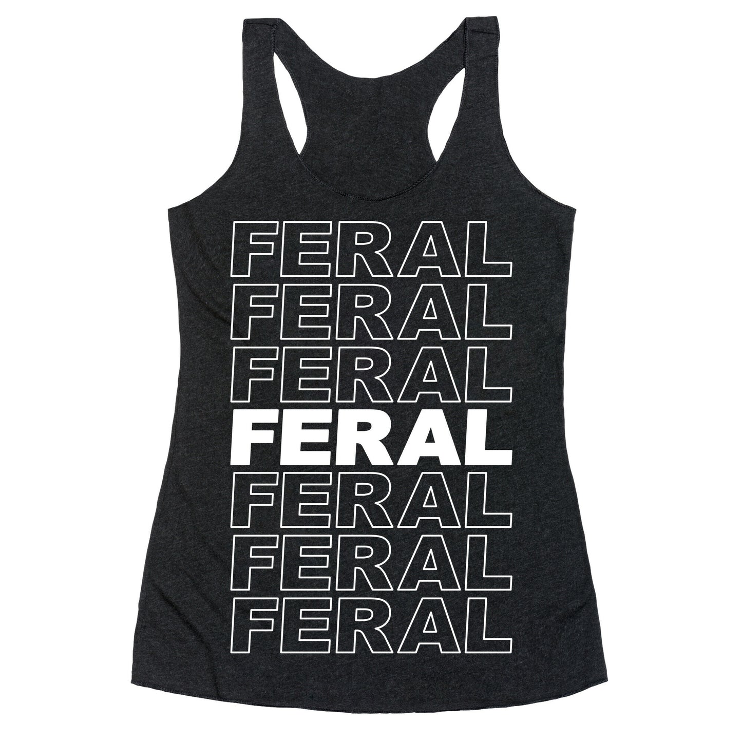 Feral Thank You Bag Parody Racerback Tank