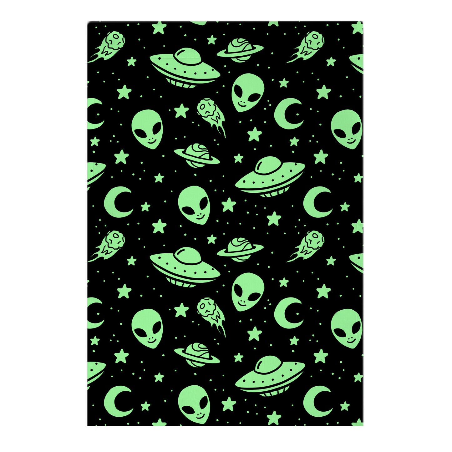 Aliens and UFO Cosmic Space Pattern Garden Flag