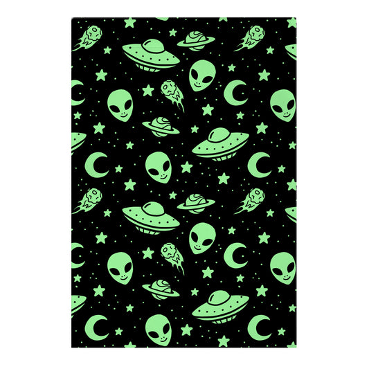 Aliens and UFO Cosmic Space Pattern Garden Flag