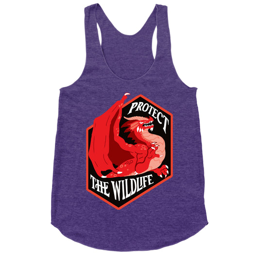 Protect The Wildlife Red Dragon Racerback Tank