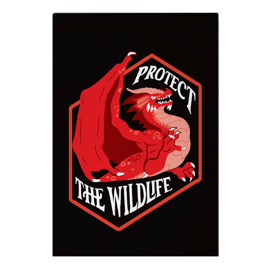 Protect The Wildlife Red Dragon Garden Flag