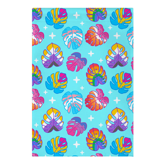 Pride Monstera Pattern Garden Flag