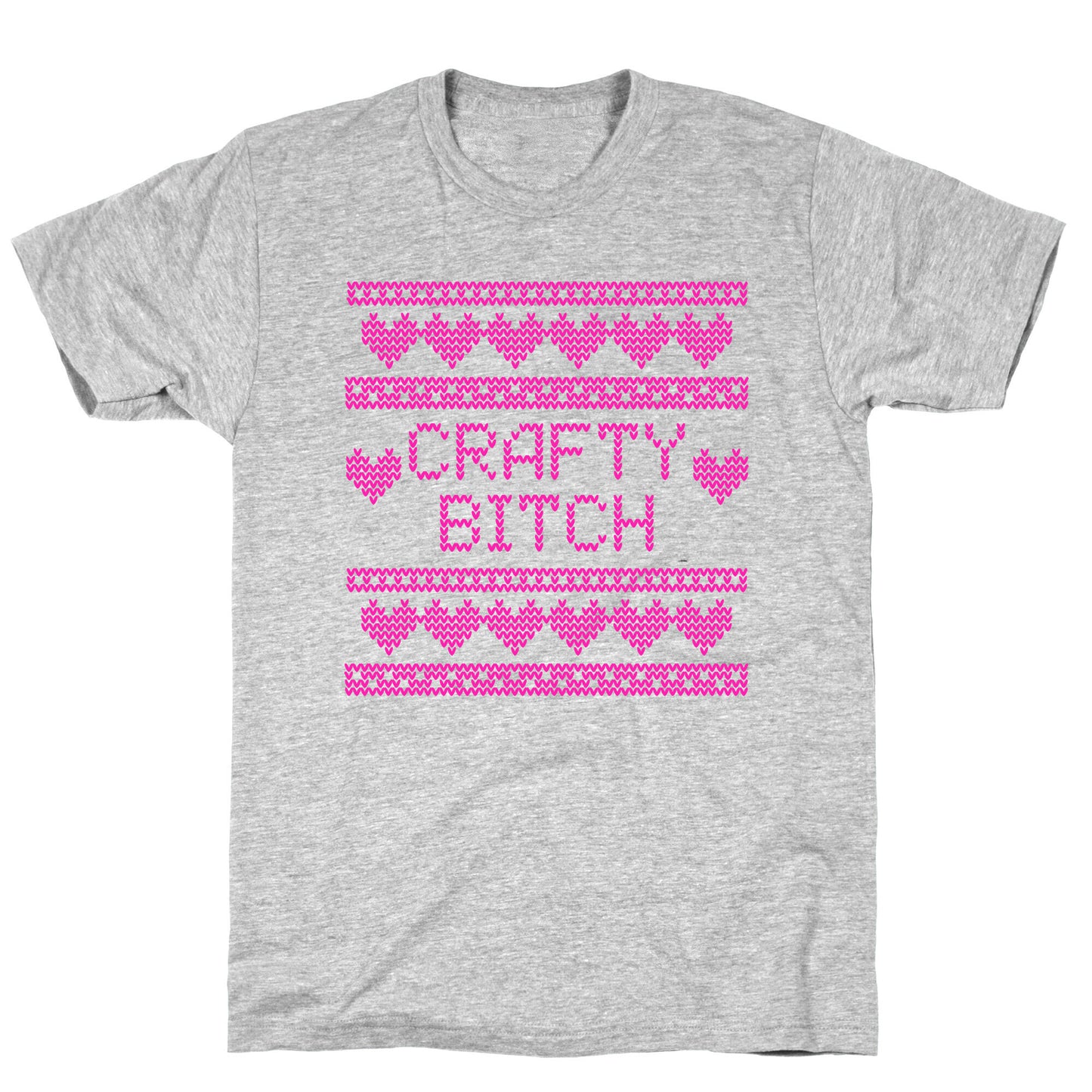 Light Pink Crafty Bitch Knitting Pattern T-Shirt