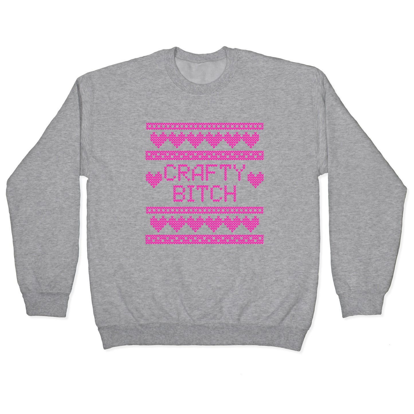 Light Pink Crafty Bitch Knitting Pattern Crewneck Sweatshirt