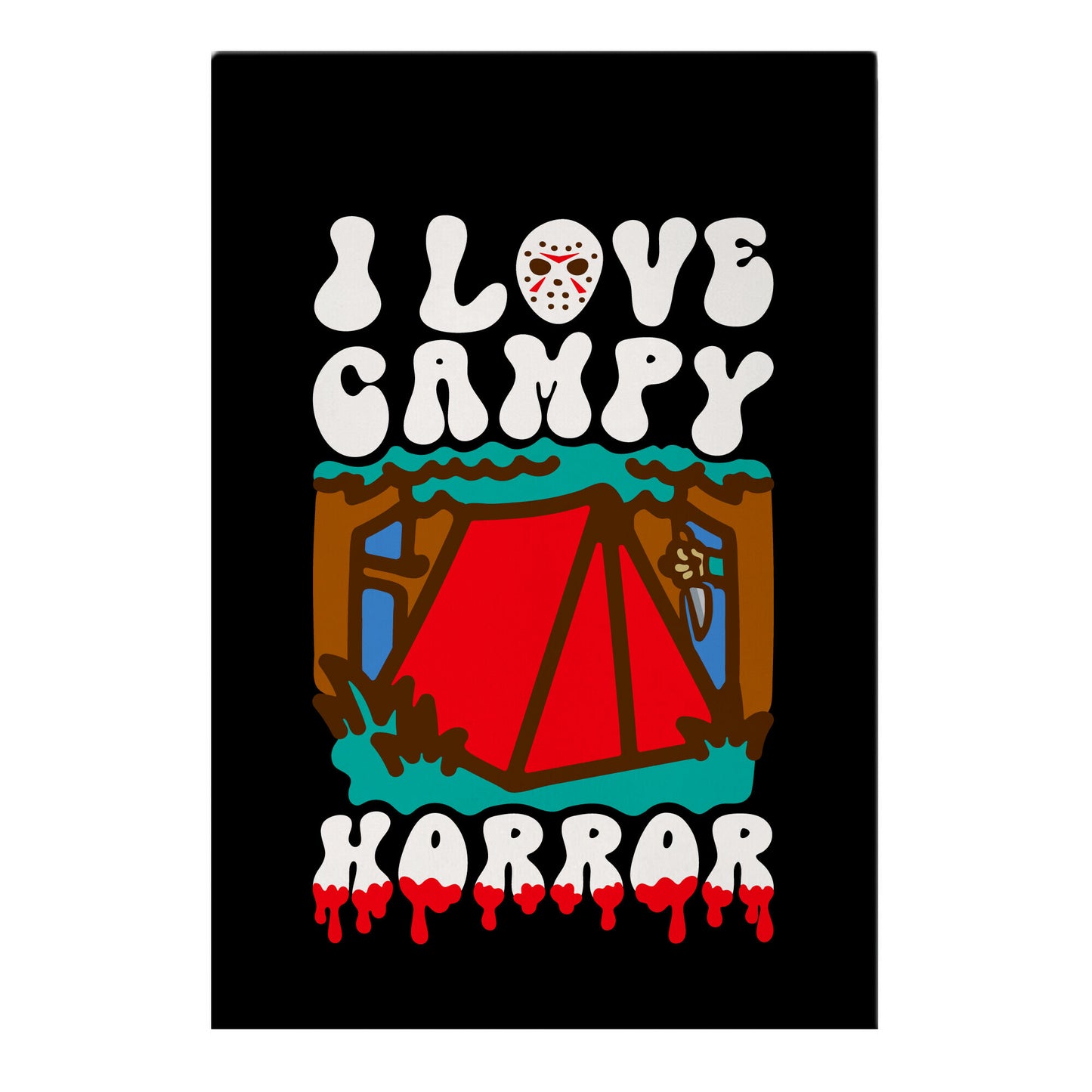 I Love Campy Horror Parody Garden Flag