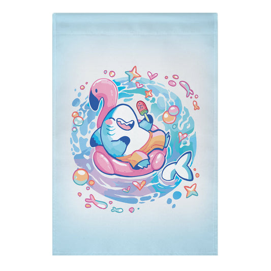 Kawaii Summer Shark Garden Flag