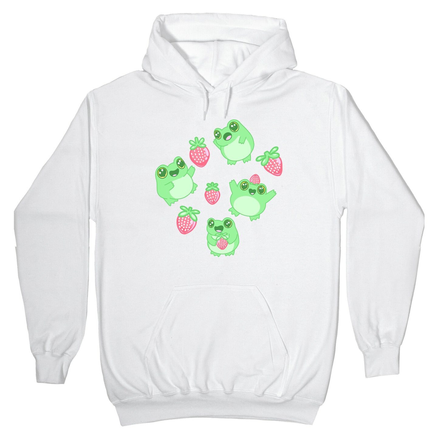 Strawberry Frogs Pattern Hoodie