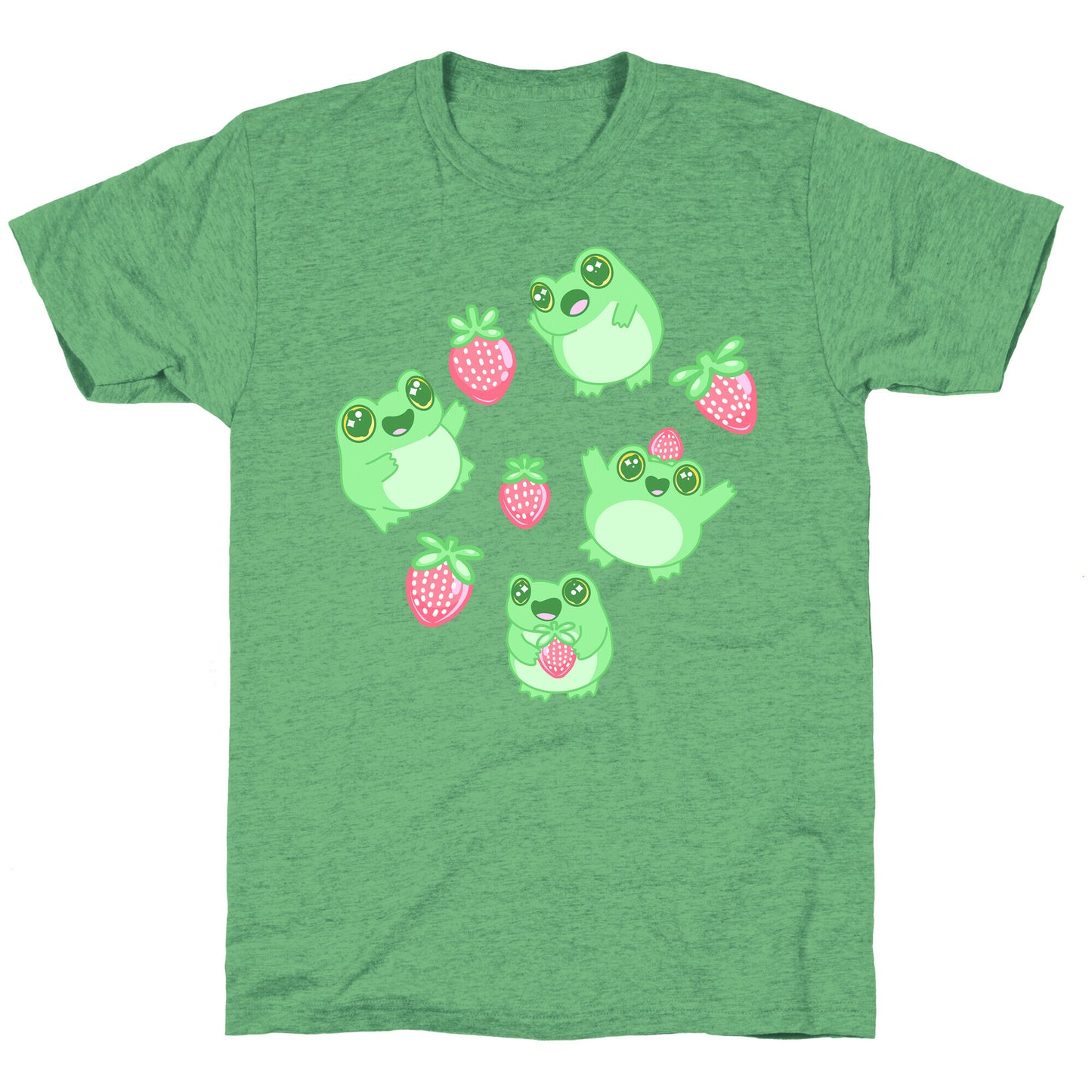 Strawberry Frogs Pattern Unisex Triblend Tee