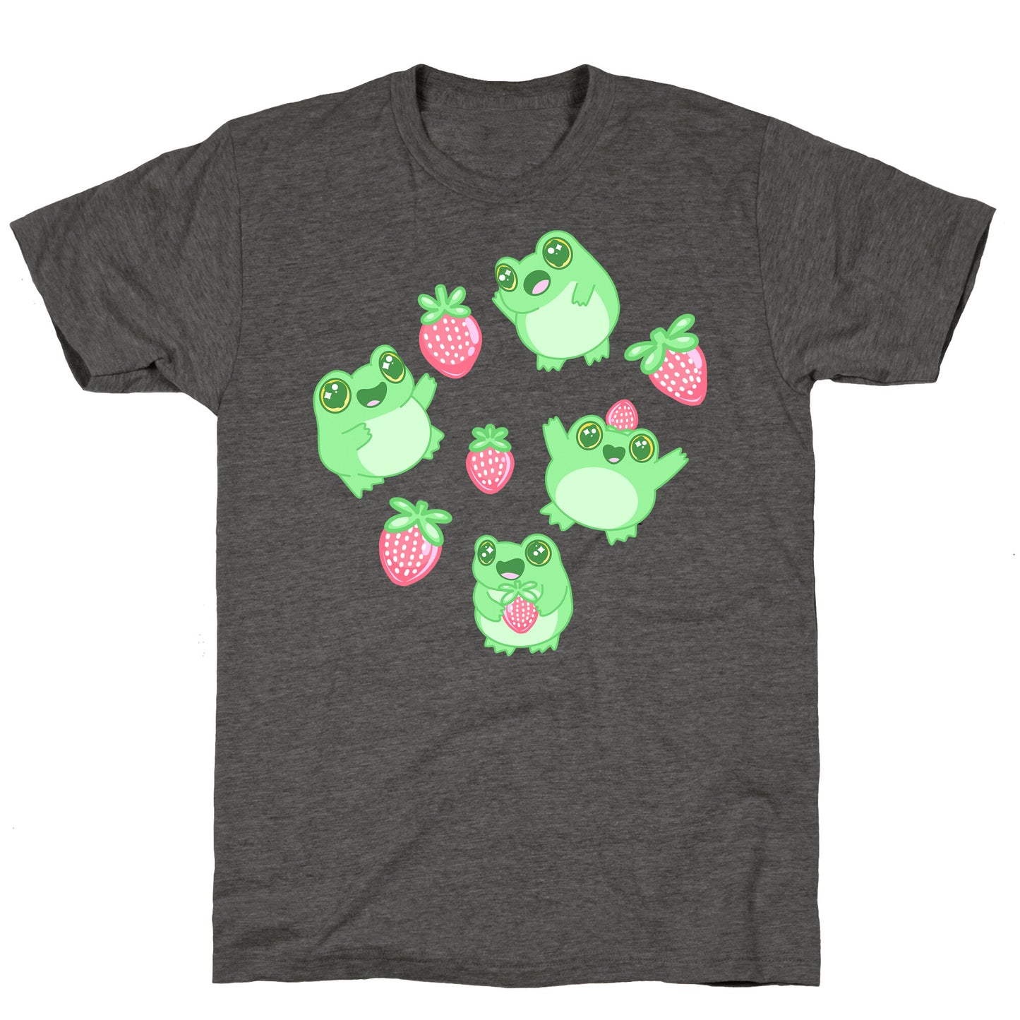 Strawberry Frogs Pattern Unisex Triblend Tee