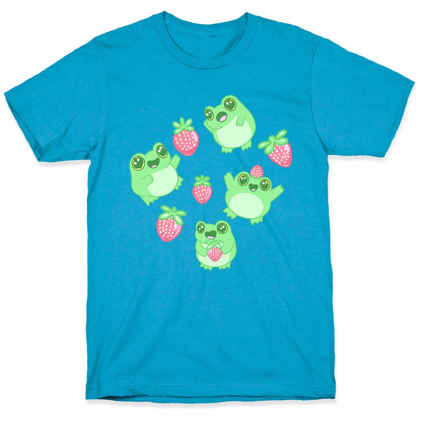 Strawberry Frogs Pattern Unisex Triblend Tee