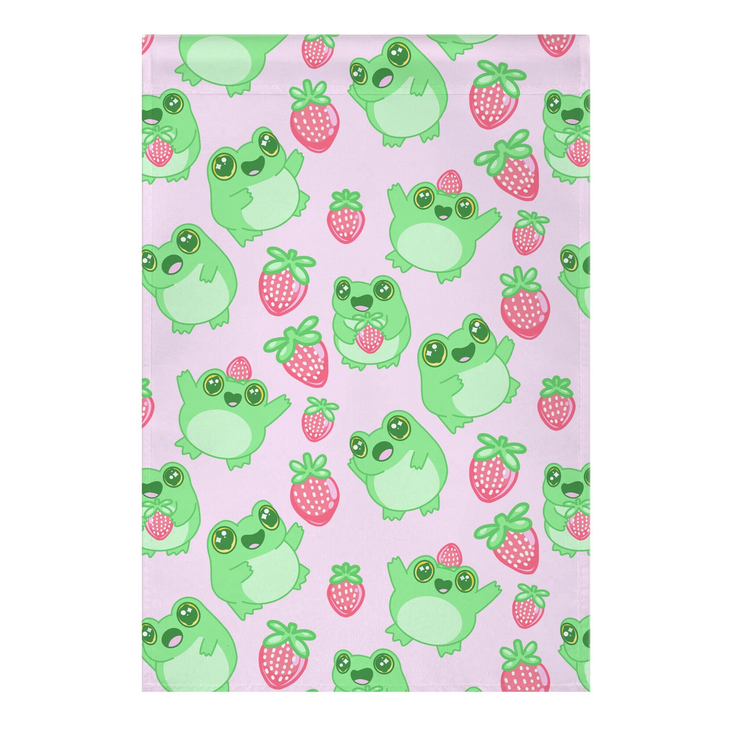 Strawberry Frogs Pattern Garden Flag