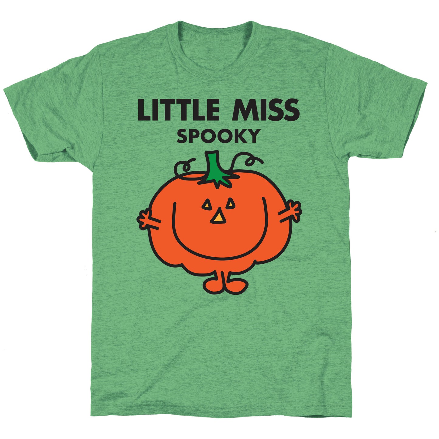 Little Miss Spooky Halloween Pumpkin Unisex Triblend Tee