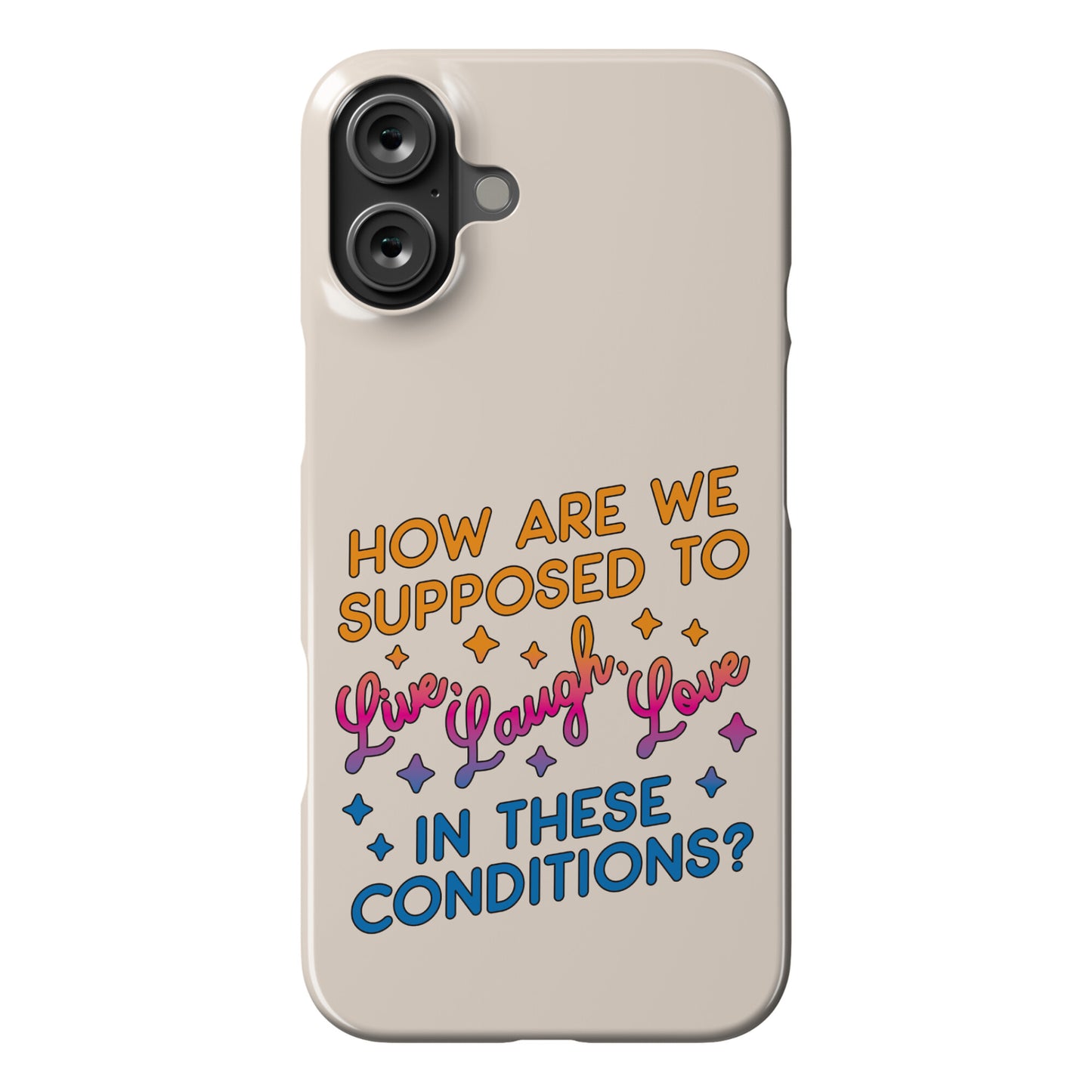 How Are We Supposed To Live, Laugh, Love In These Conditions? Phone Case