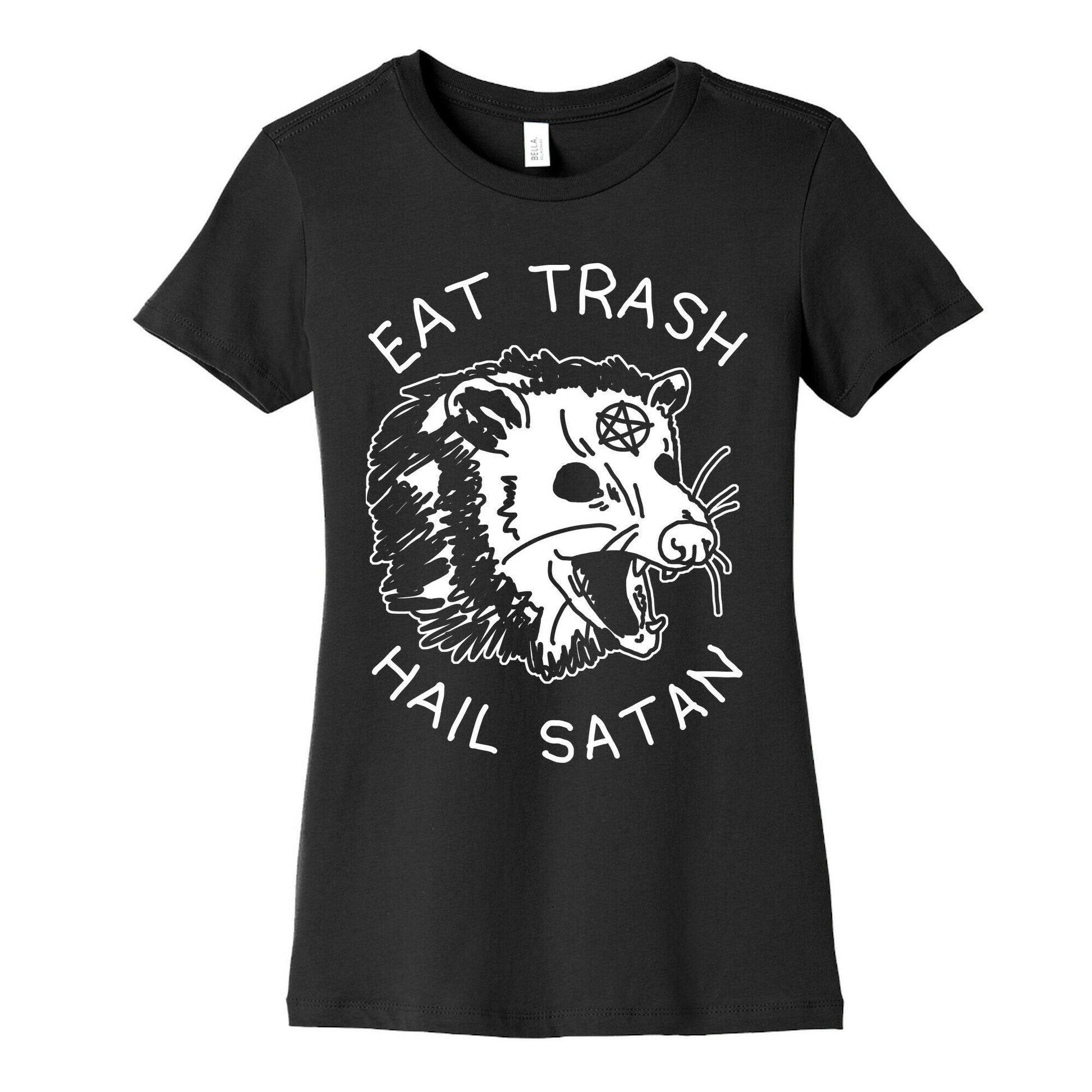 Eat Trash Hail Satan Possum Women's Cotton Tee