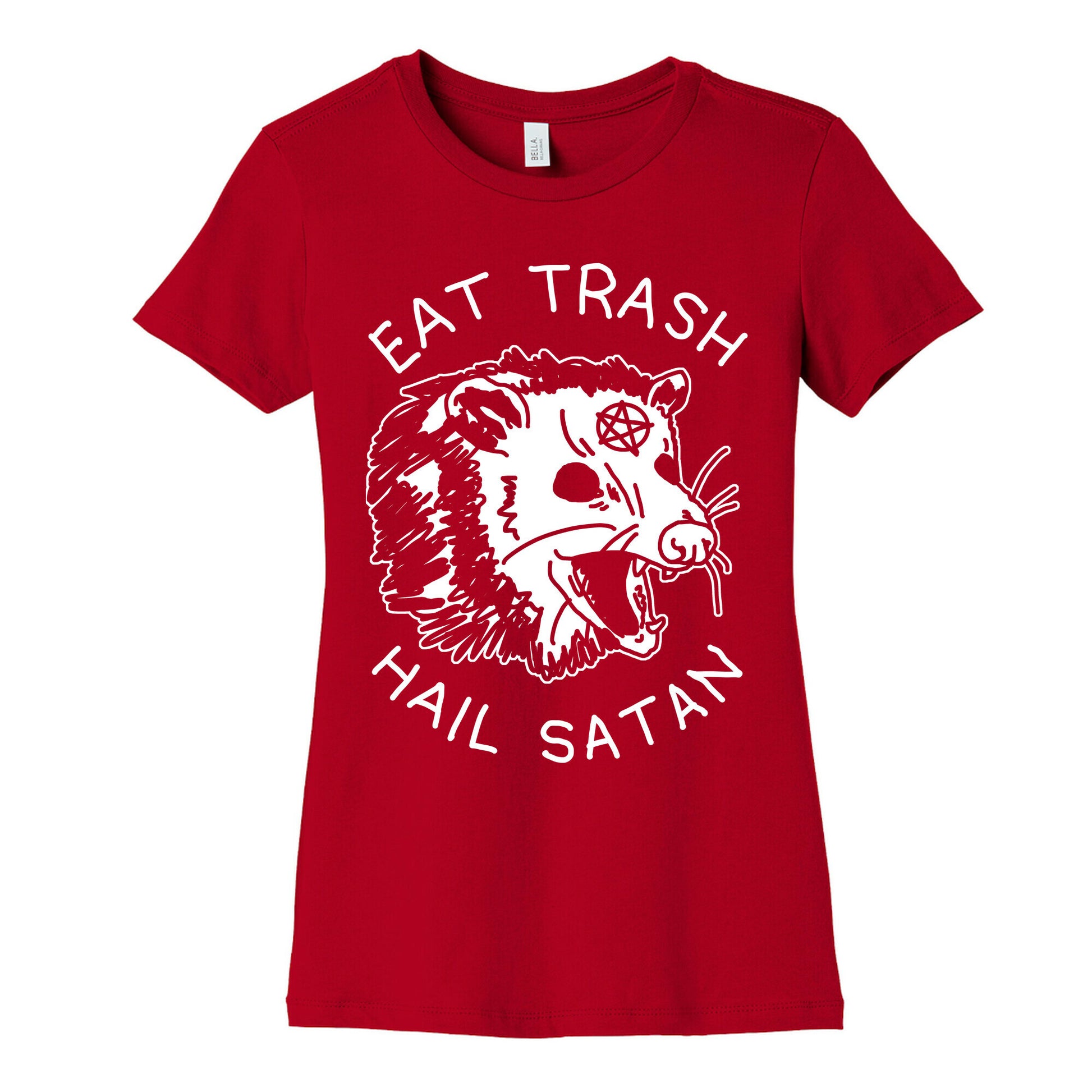 Eat Trash Hail Satan Possum Women's Cotton Tee