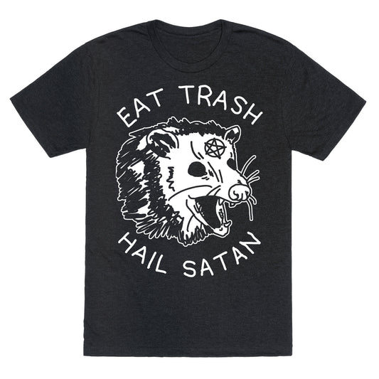Eat Trash Hail Satan Possum Unisex Triblend Tee