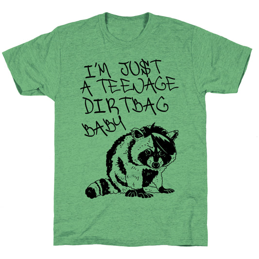 I'm Just a Teenage Dirtbag Baby Emo Raccoon Unisex Triblend Tee