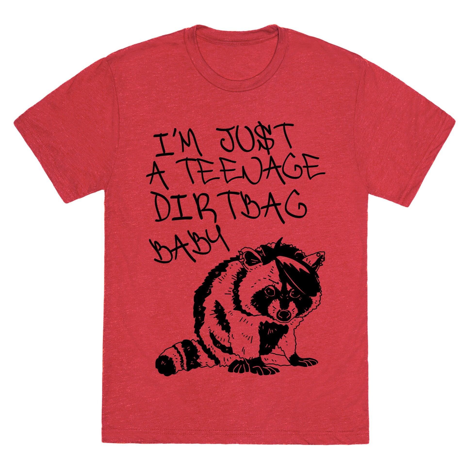 I'm Just a Teenage Dirtbag Baby Emo Raccoon Unisex Triblend Tee