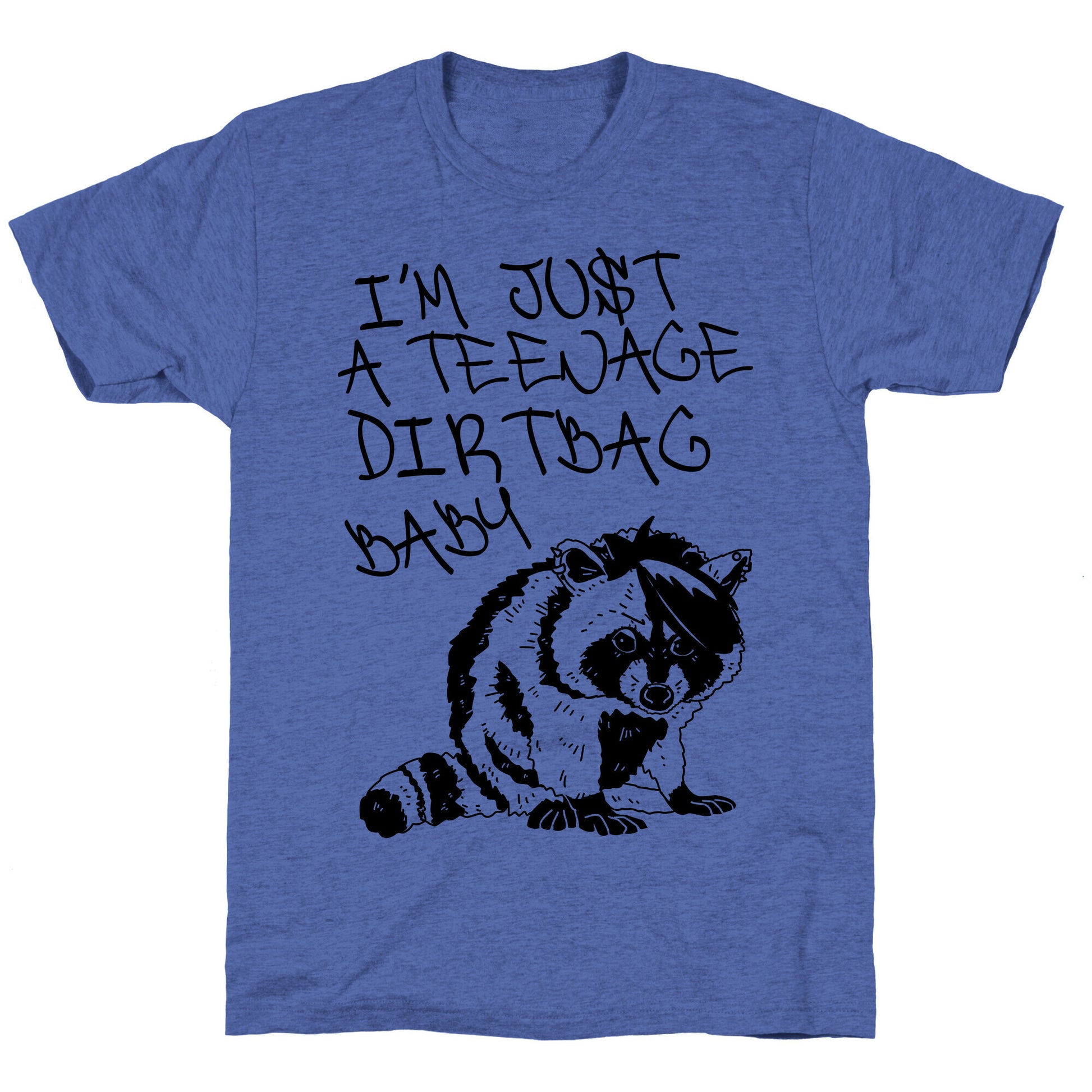 I'm Just a Teenage Dirtbag Baby Emo Raccoon Unisex Triblend Tee