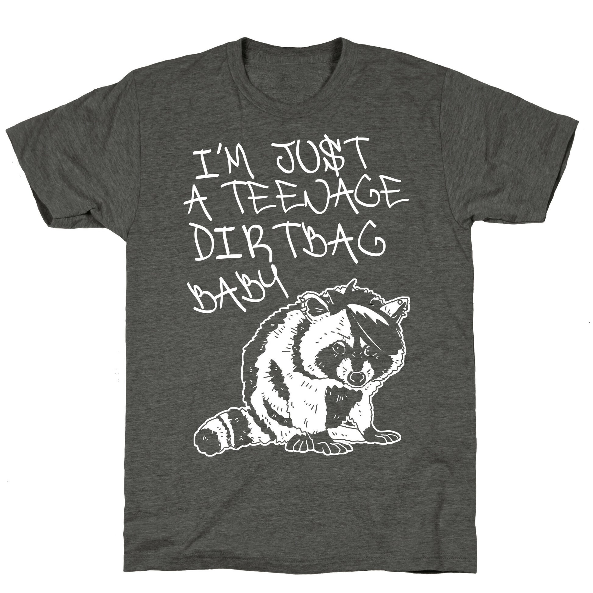 I'm Just a Teenage Dirtbag Baby Emo Raccoon Unisex Triblend Tee