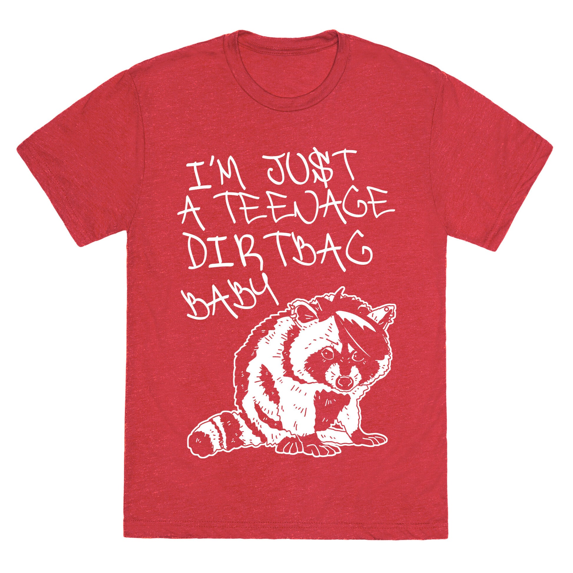 I'm Just a Teenage Dirtbag Baby Emo Raccoon Unisex Triblend Tee