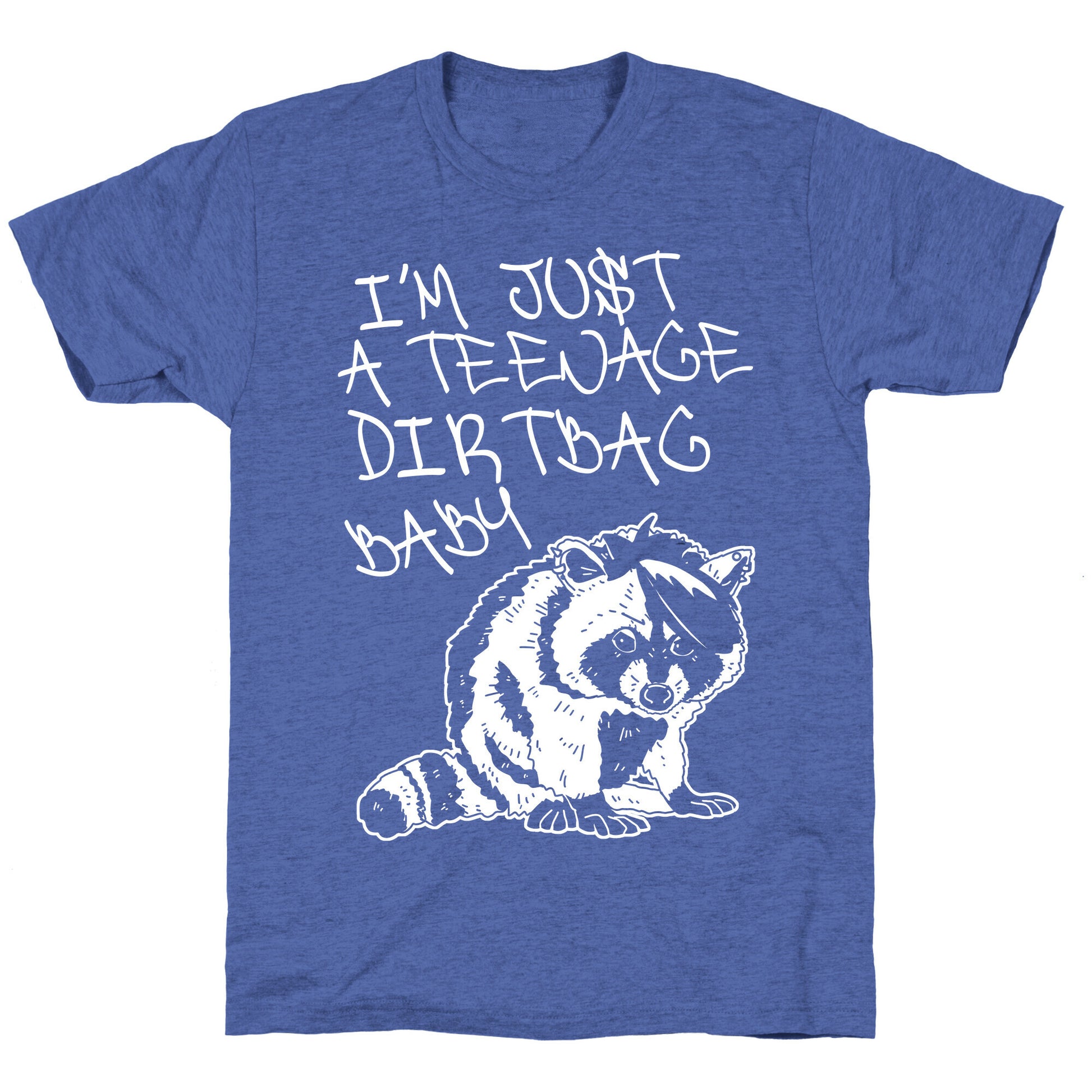 I'm Just a Teenage Dirtbag Baby Emo Raccoon Unisex Triblend Tee