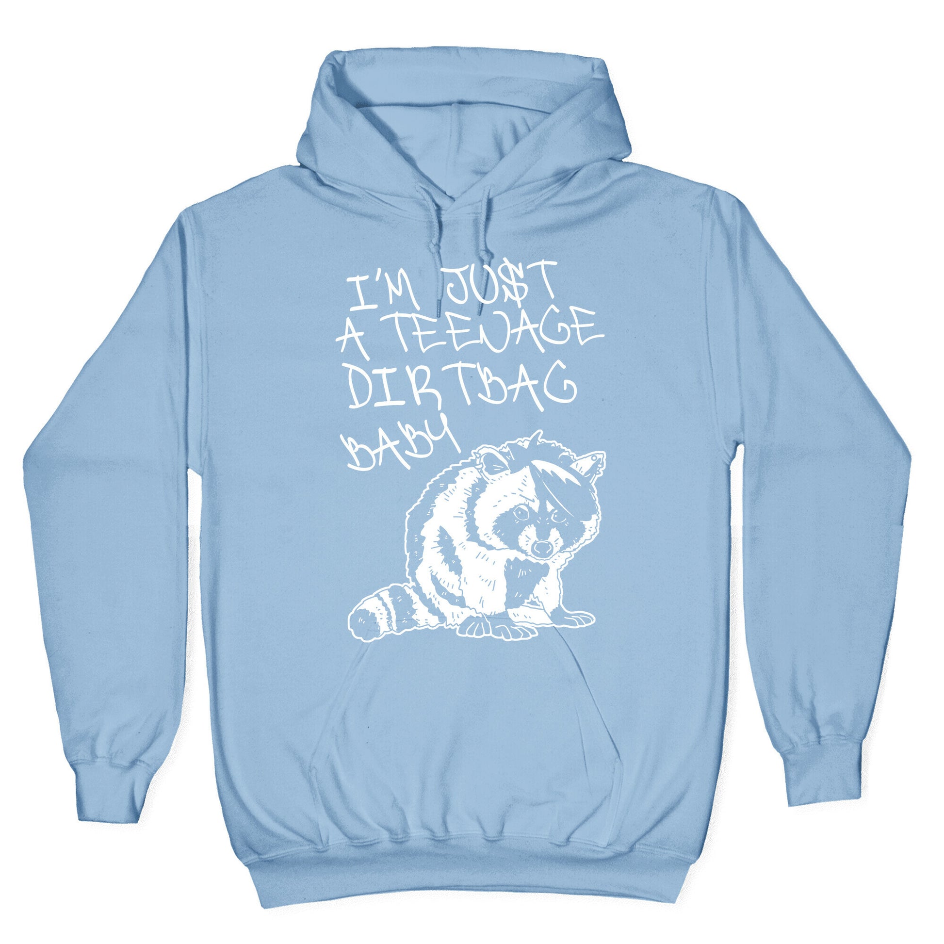 I'm Just a Teenage Dirtbag Baby Emo Raccoon Hoodie