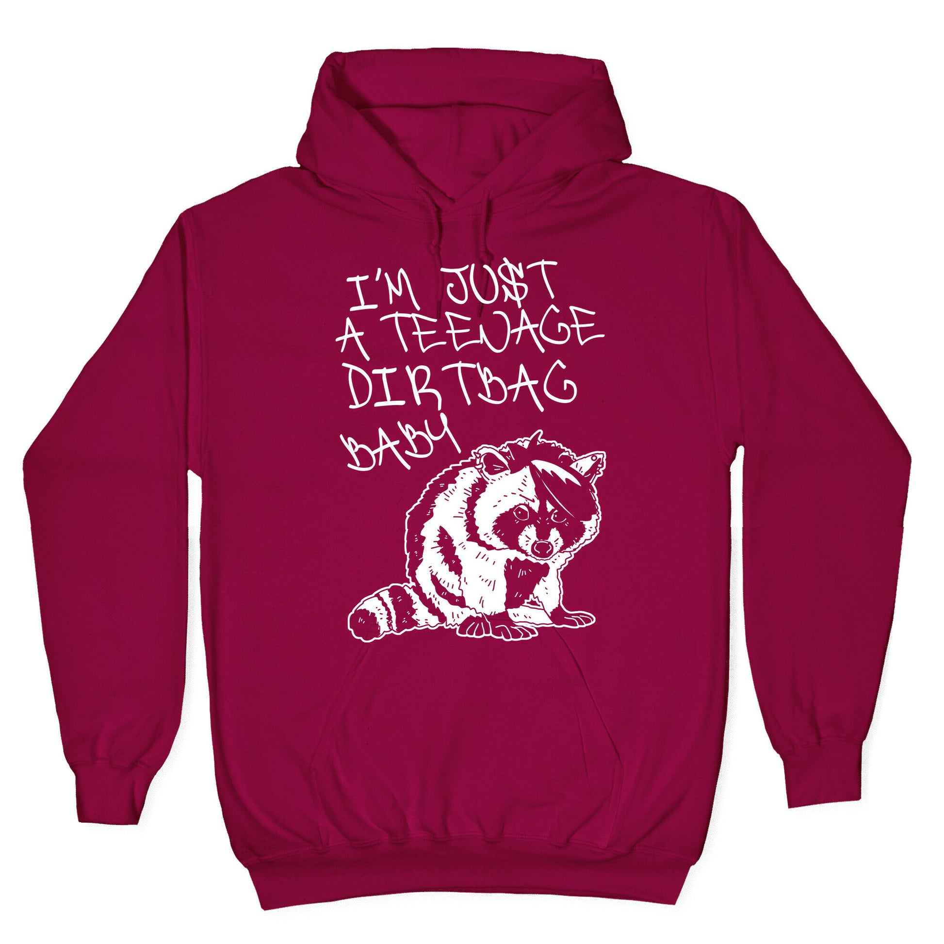 I'm Just a Teenage Dirtbag Baby Emo Raccoon Hoodie