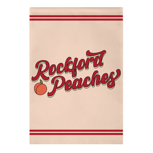 Rockford Peaches Script Garden Flag