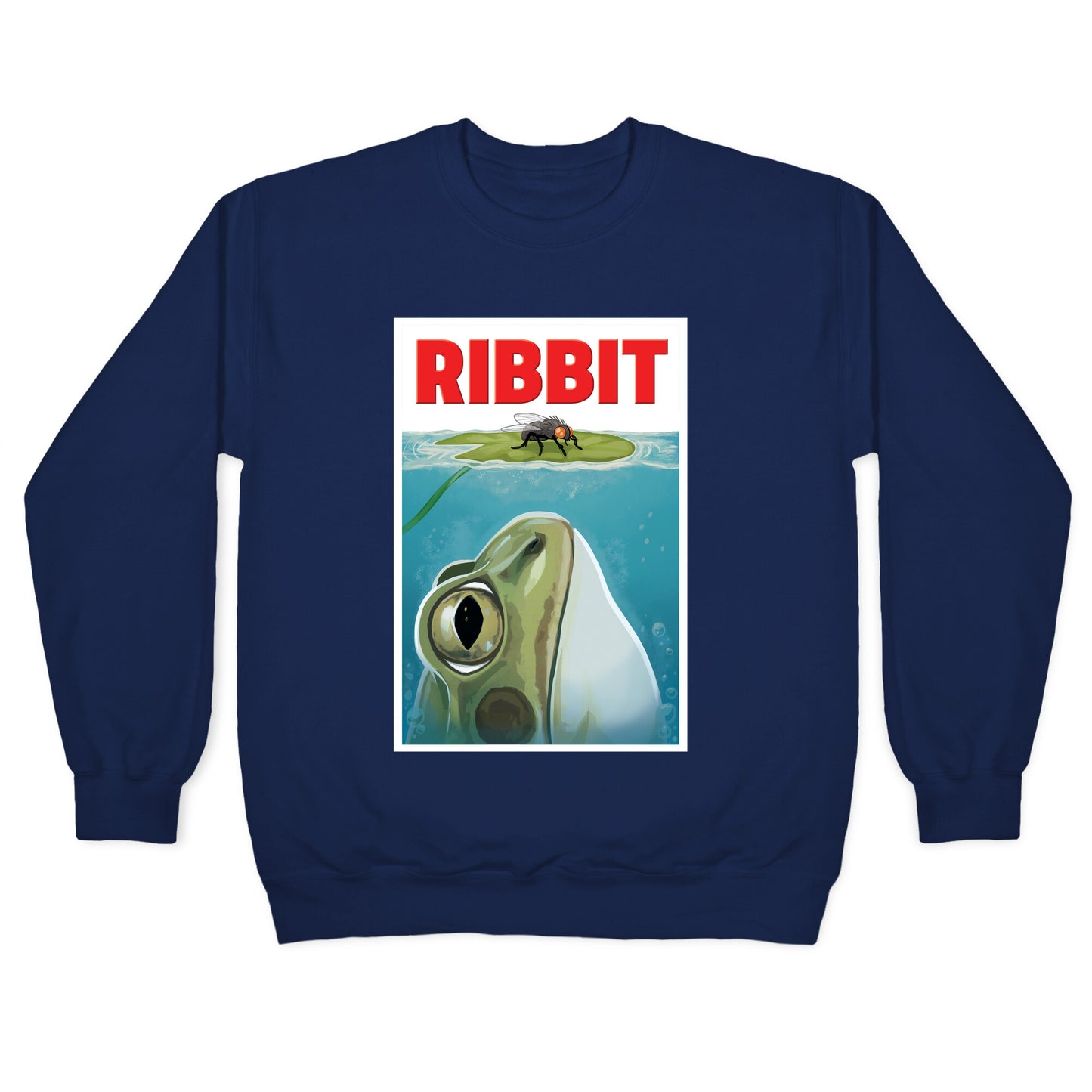 Ribbit Jaws Parody Crewneck Sweatshirt