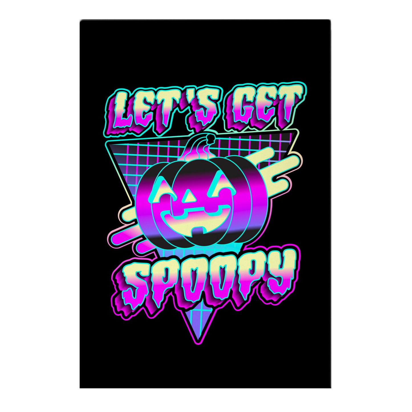 Retrowave Let's Get Spoopy Garden Flag
