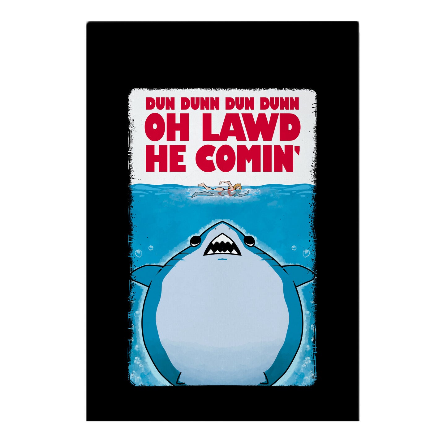 Oh Lawd He Comin' Jaws Parody Garden Flag