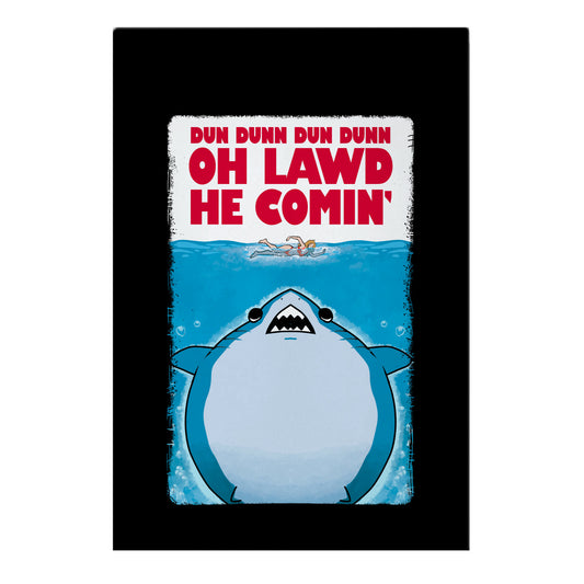 Oh Lawd He Comin' Jaws Parody Garden Flag