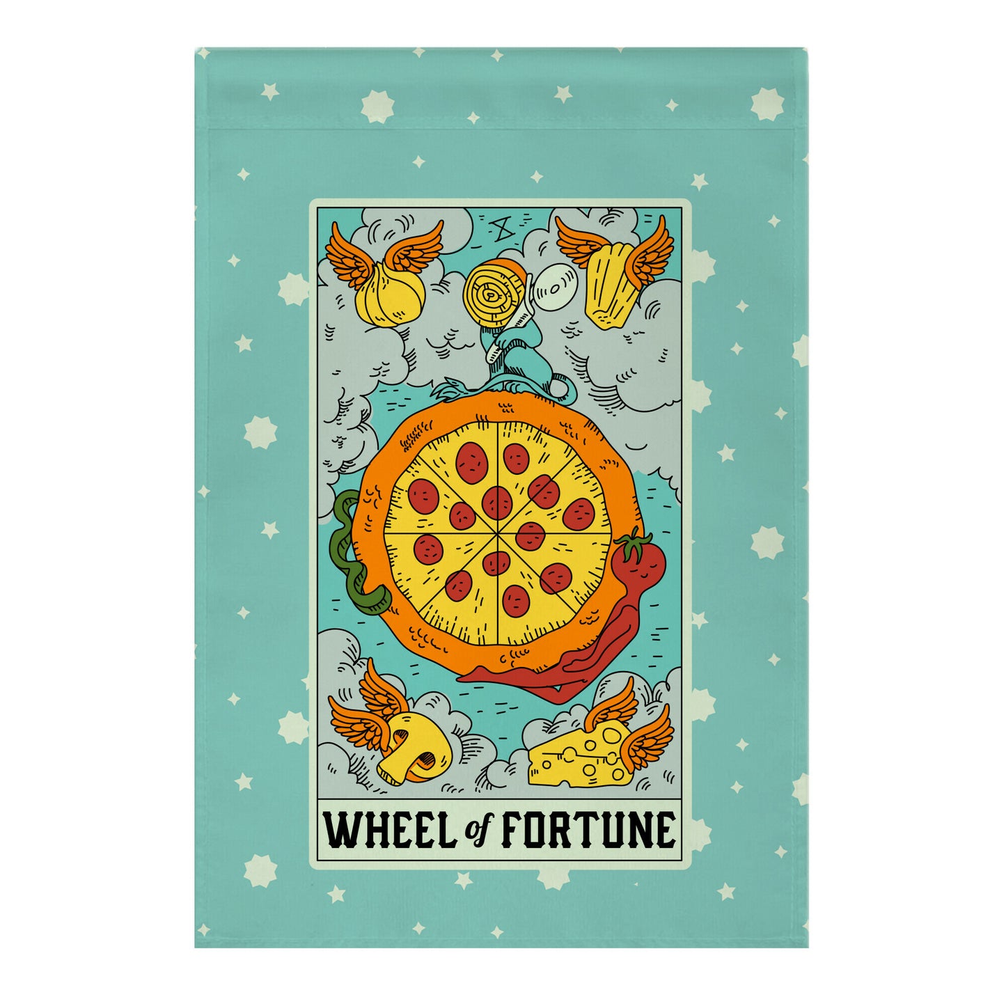 Wheel Of Fortune Pizza Garden Flag