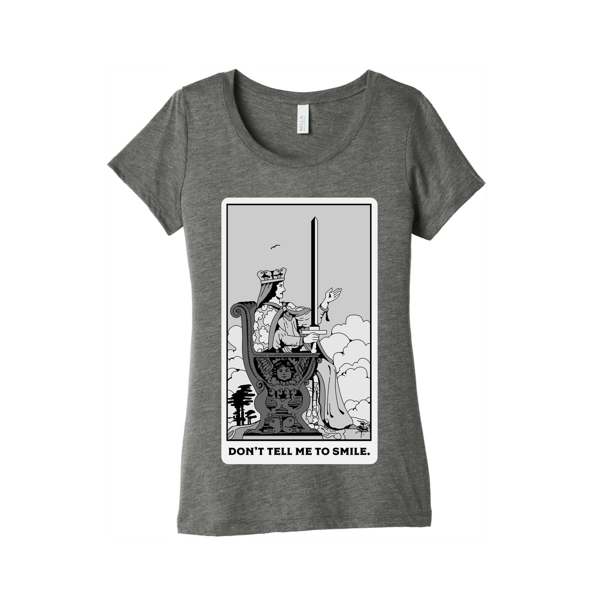 Don't Tell Me To Smile (Queen Of Swords Tarot) Women's Triblend Tee