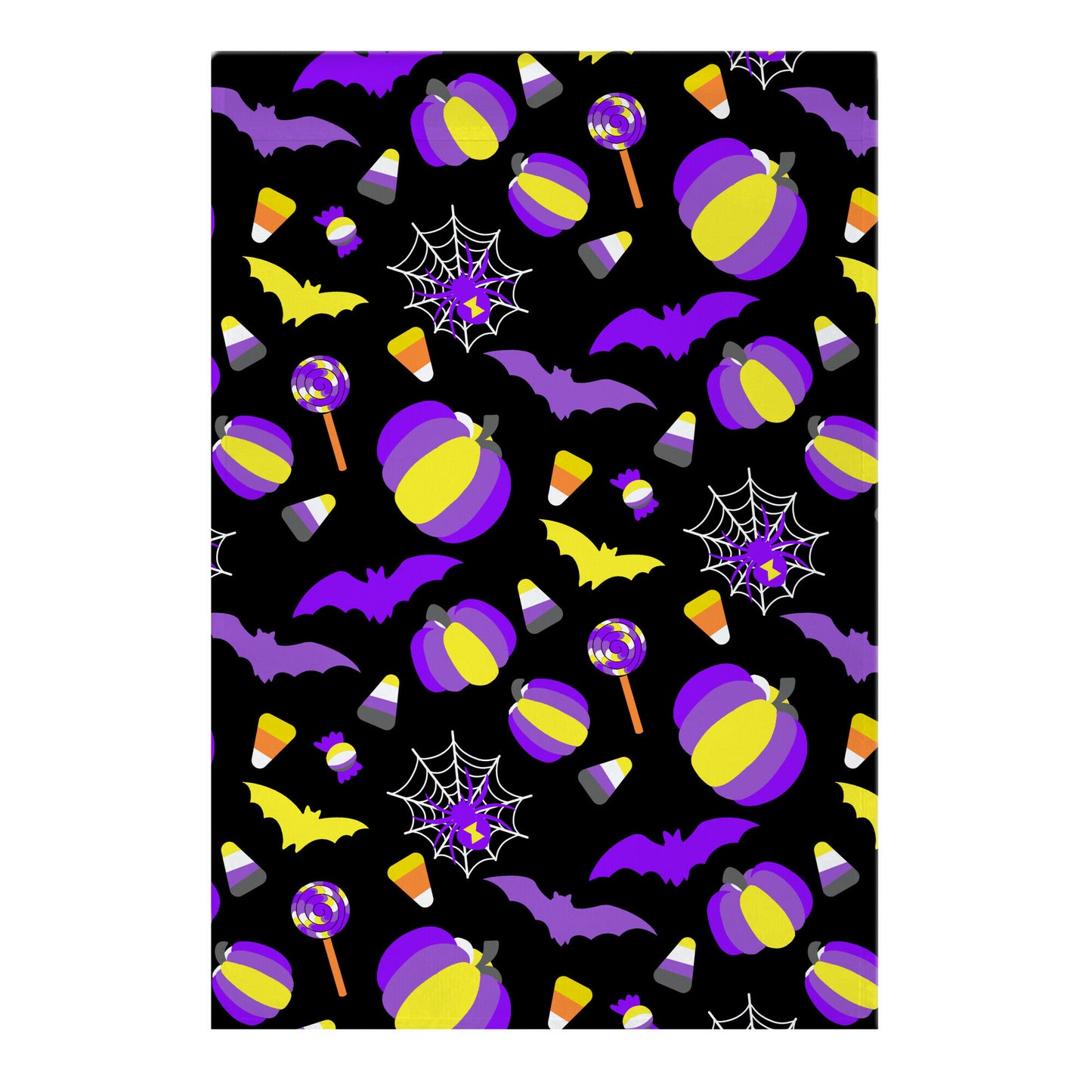 Nonbinary Pride Halloween Pattern Garden Flag