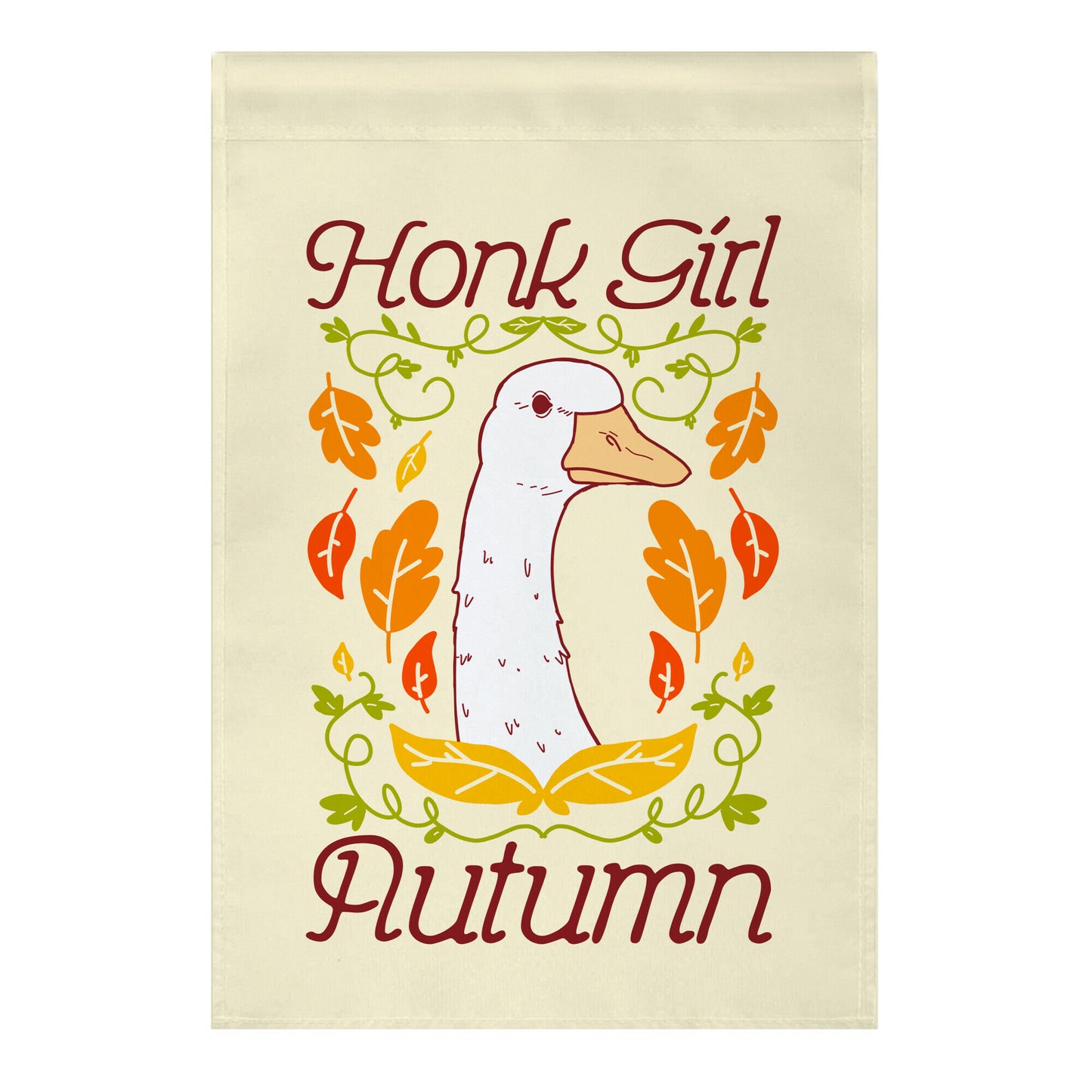 Honk Girl Autumn Garden Flag