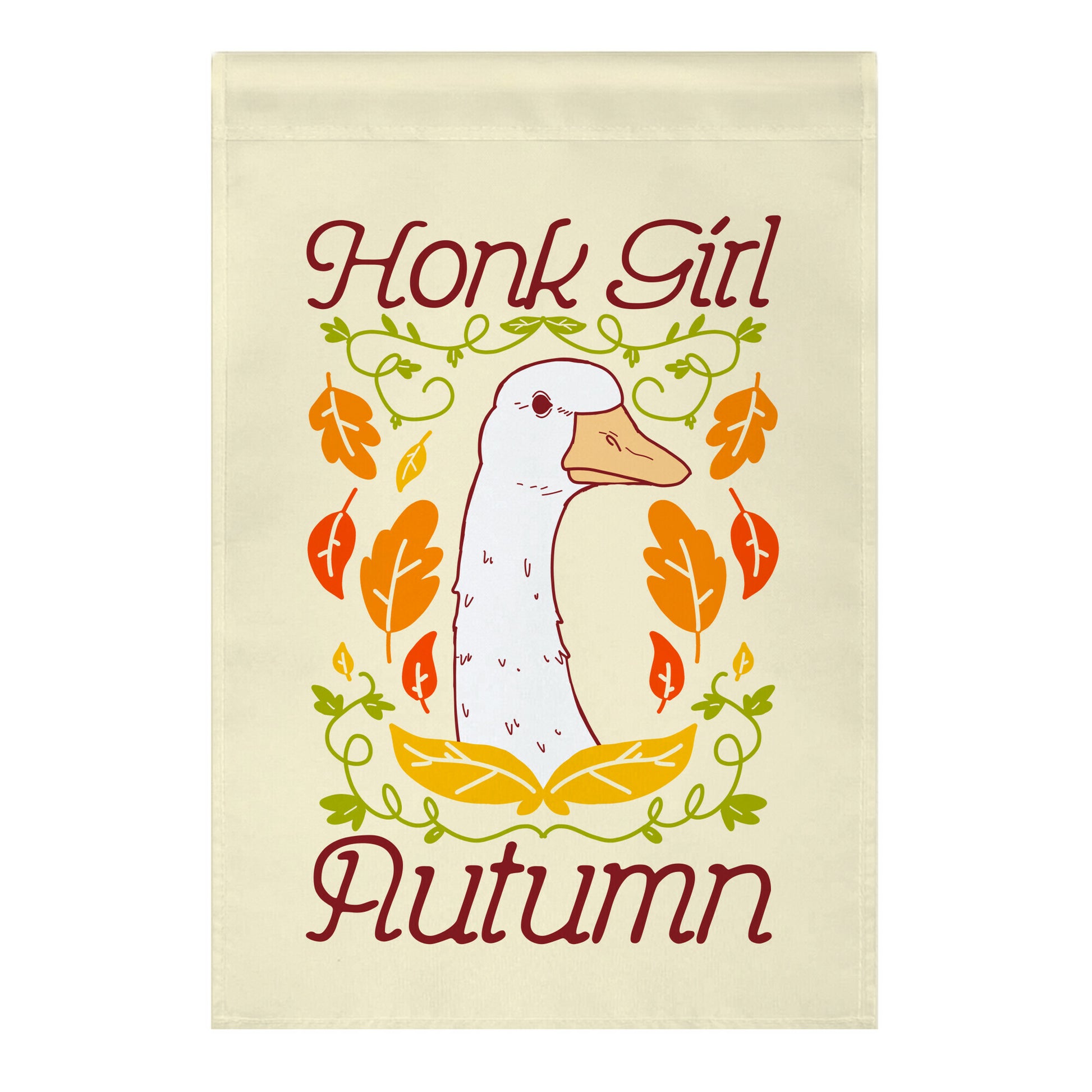 Honk Girl Autumn Garden Flag