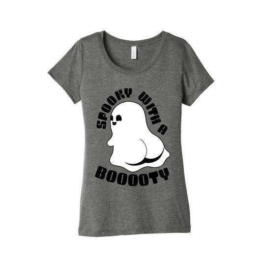 Spooky With A Booooty Ghost Women's Triblend Tee