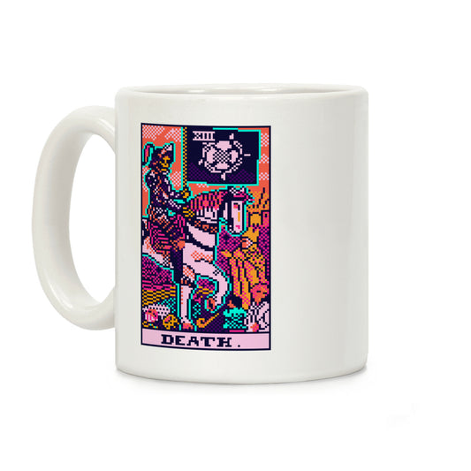 Pixelated Death Tarot Card Coffee Mug