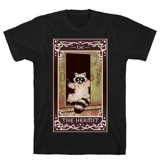 The Hermit Raccoon Tarot Card T-Shirt