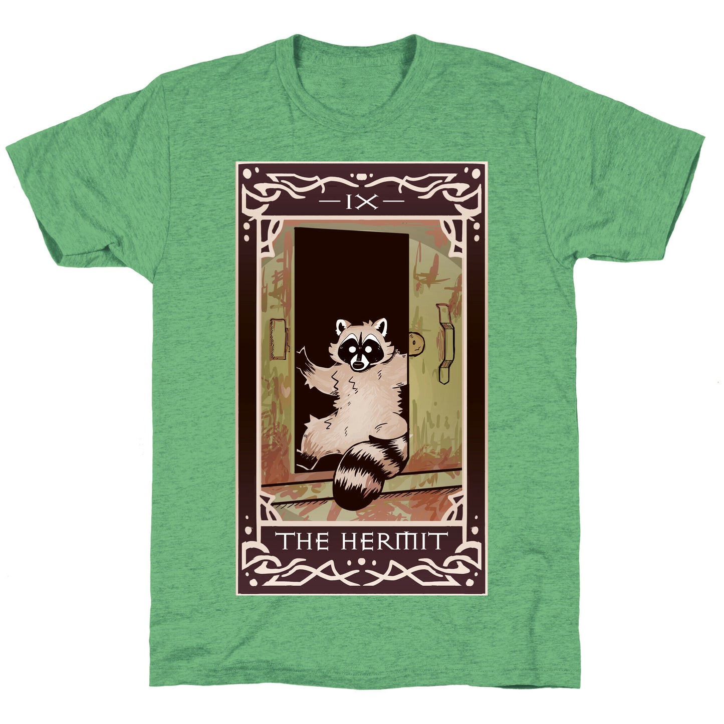 The Hermit Raccoon Tarot Card Unisex Triblend Tee