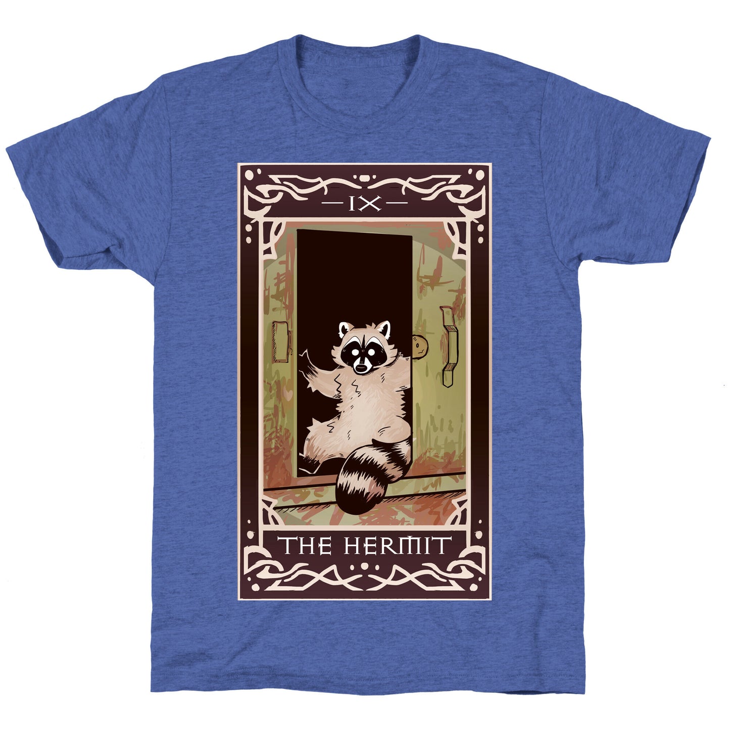 The Hermit Raccoon Tarot Card Unisex Triblend Tee
