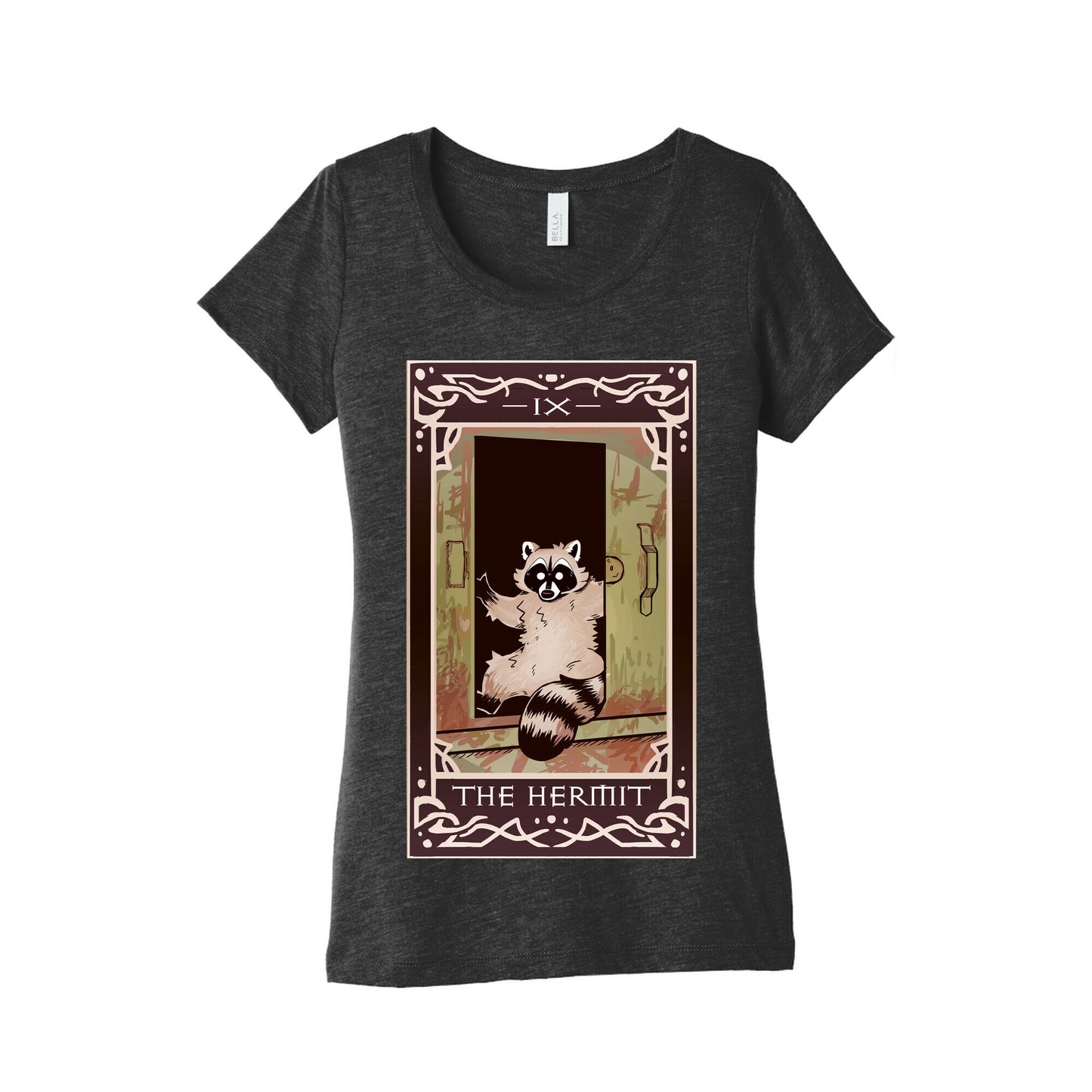 The Hermit Raccoon Tarot Card Women's Triblend Tee