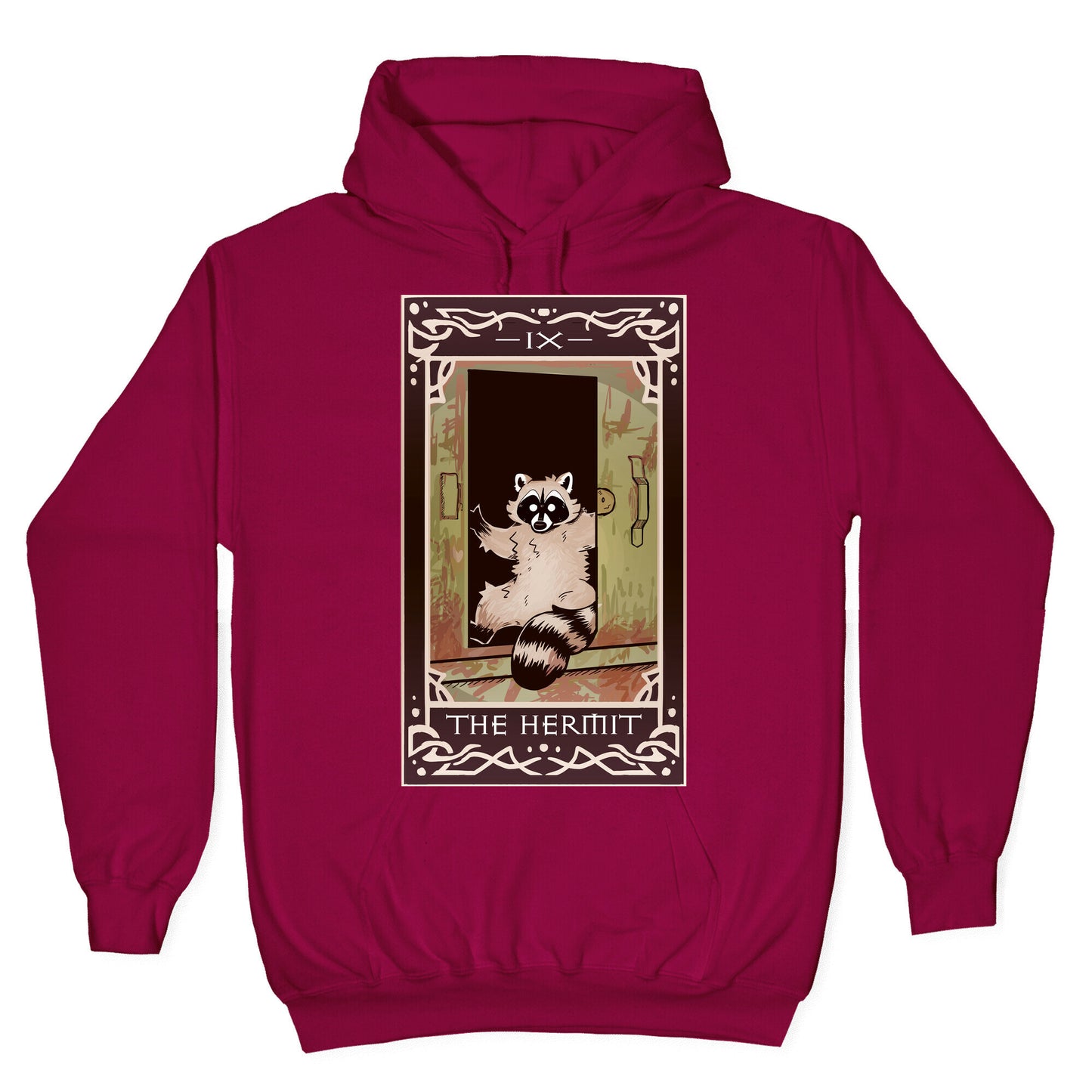 The Hermit Raccoon Tarot Card Hoodie