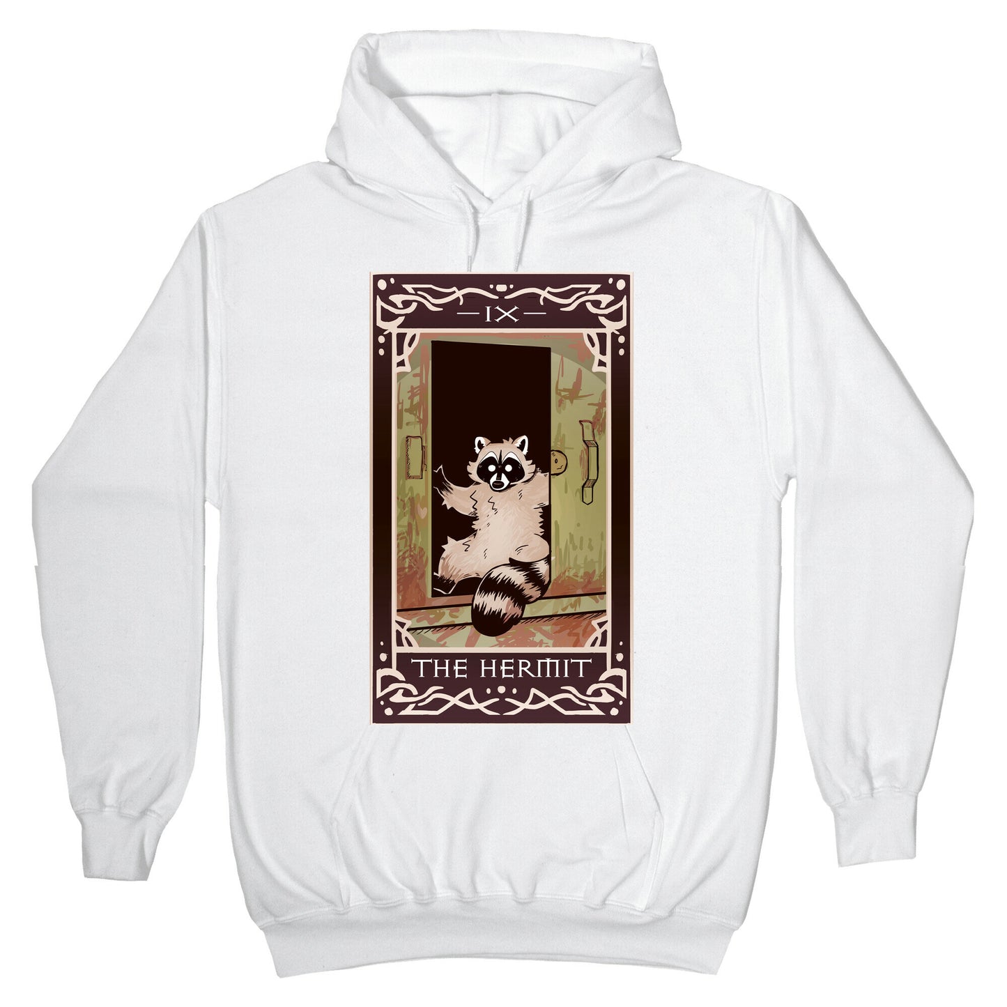 The Hermit Raccoon Tarot Card Hoodie