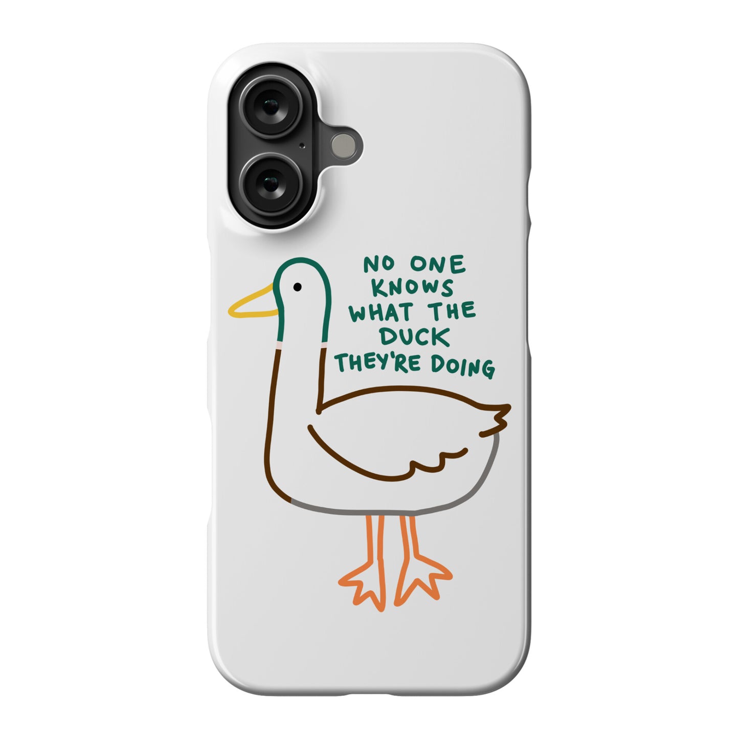 No One Knows What The Duck They're Doing Duck Phone Case