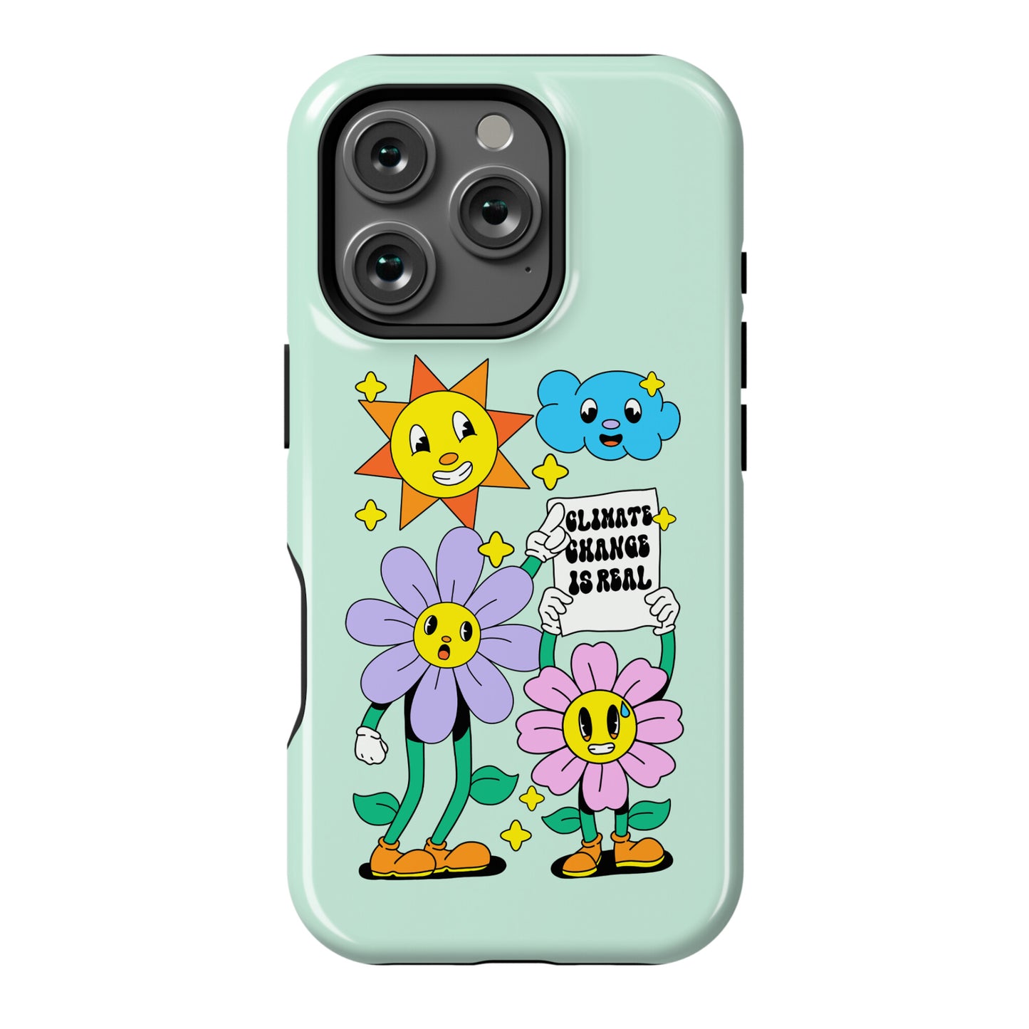 Climate Change Is Real Cartoon Phone Case