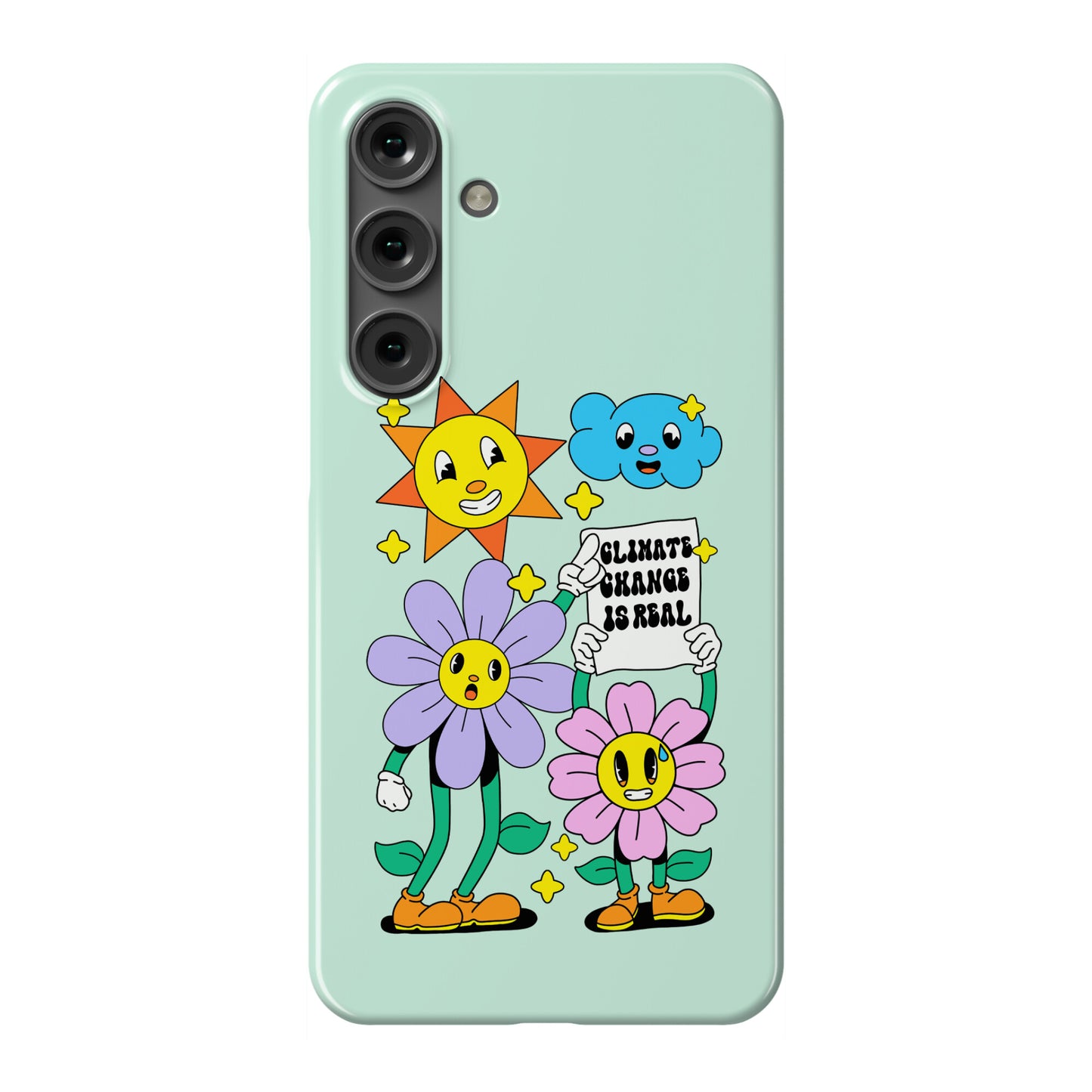 Climate Change Is Real Cartoon Phone Case