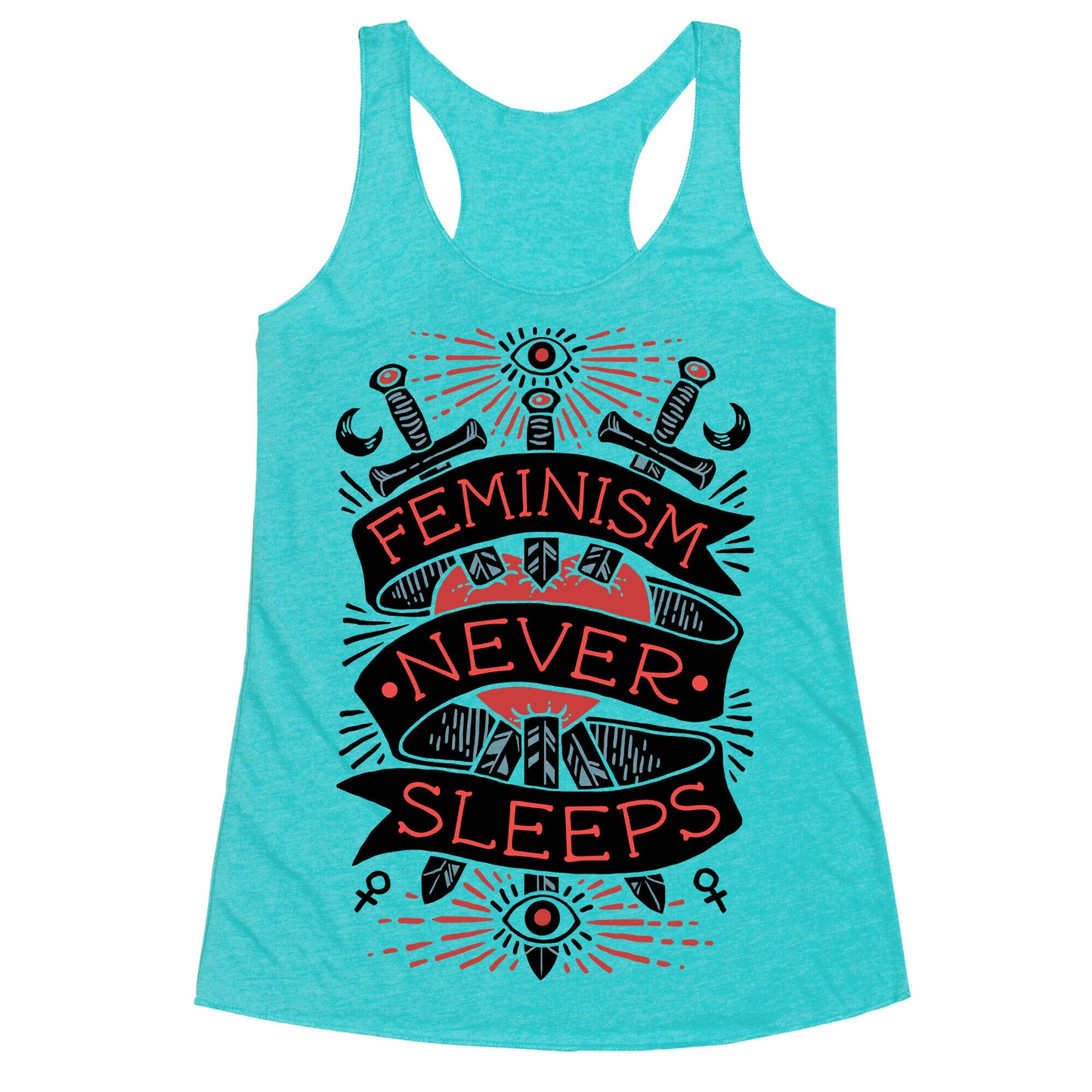 Feminism Never Sleeps Racerback Tank